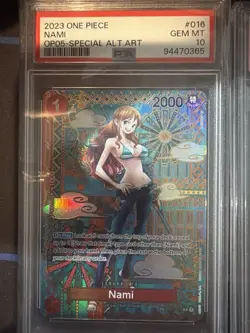 One Piece CCG Nami Manga Alternate Art OP01-016 PSA 10 Gem Mint - Image 1