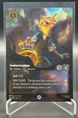 Disney Lorcana - Nick Wilde - Persistent Investigator (Enchanted) - 239/204 - Image 1