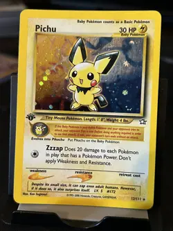 1st Edition Pichu 12/111 Holo Rare Neo Genesis Pokemon Card - Image 1