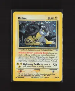 Raikou 13/64 WOTC Neo Revelation Unlimited Holo Rare Pokemon Card - Image 2