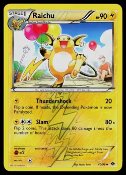 Pokemon Card - Raichu Next Destinies 40/99 Uncommon Reverse Holo - Image 1