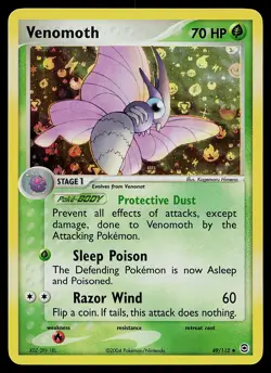 Pokemon Card - Venomoth FireRed & LeafGreen 49/112 Uncommon Reverse Holo - Image 1