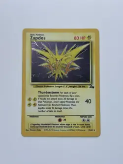 Pokemon TCG Zapdos Fossil Holo Card 15/62 Unlimited Rare, NEAR MINT Condition - Image 2