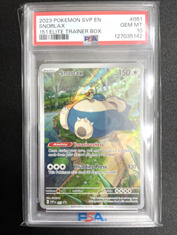PSA 10 2023 Snorlax 051 Scarlet & Violet 151 Promo Card Holo Gem Mint Pokemon - Image 3