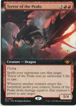 MTG: Outlaws of Thunder Junction: Extended Art Terror of the Peaks: LP Condition - Image 1