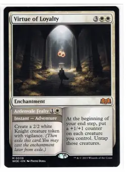 MTG Virtue of Loyalty, Wilds of Eldraine Mythic Enchantment (WOE) Magic NM - Image 1