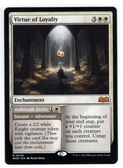 MTG Virtue of Loyalty, Wilds of Eldraine Mythic Enchantment (WOE) Magic NM - Image 3