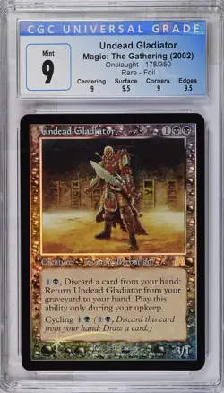 UNDEAD GLADIATOR Onslaught Foil Rare CGC 9 Q++ MTG [Nostalgium] - Image 1