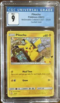 2021 Pokemon McDonald's Collection #25 Pikachu Confetti Holo CGC 9 MINT - Image 1