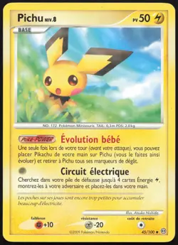 Carte Pokemon Pichu 45/100 Tempete Francais - Image 1