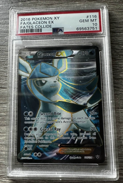 PSA 10 POKEMON XY FATES COLLIDE #116 FULL ART GLACEON EX 2016 - Image 1