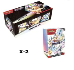 LOT OF 2 Pokemon Prismatic Evolutions Surprise Box+Booster Bundle Sams Club Set - Image 1