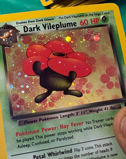 DARK VILEPLUME 13/82 Team Rocket Holo Pokemon Card SWIRL MP with bend in corner - Image 2