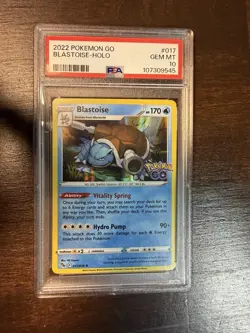 2022 POKEMON GO BLASTOISE-HOLO PSA 10 - Image 1