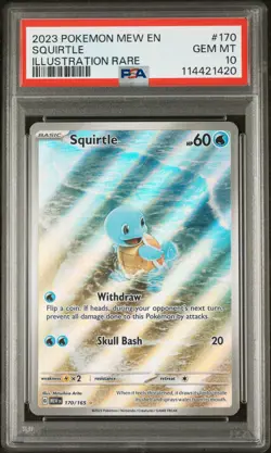 2023 POKEMON MEW EN-151 ILLUSTRATION RARE #170 SQUIRTLE PSA 10 - Image 1