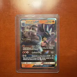 Pokemon TCG 2018 Lucario GX SM100 Ultra Rare Holo Black Star Promo - Image 1