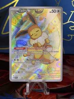 Pokemon TCG Eevee 173 Scarlet & Violet Promo Full Art Holo Basic NM - Image 1