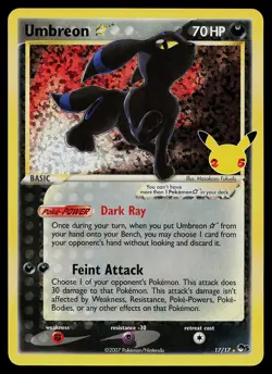 Pokemon Card - Umbreon Gold Star Celebrations Classic Collection 17/17 Holo - Image 1