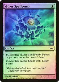 Mirrodin MTG FOIL Aether Spellbomb Magic - Image 1