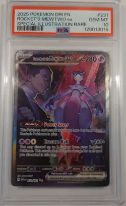 Pokemon TCG Team Rocket's Mewtwo EX #231 SIR PSA GEM MT 10 - Image 1