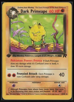 Pokemon Team Rocket 1st Edition #43/82 Dark Primeape Moderately played - Image 1