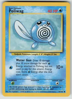 Pokemon Base Set #059/102 Poliwag Lightly played - Image 1