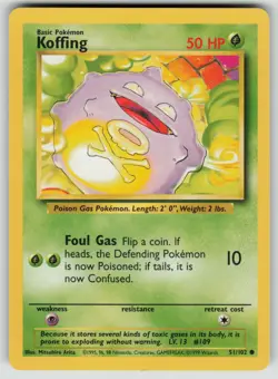 Pokemon Base Set #051/102 Koffing Lightly played - Image 1