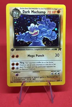 Pokemon Cards Dark Machamp 10/82 1ST EDITION Team Rocket Holo Rare NM - VINTAGE - Image 1