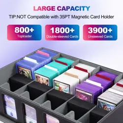 UAONO Trading Card Storage Box with Commander Display, 5 Row Magic Card Box with - Image 2