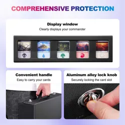 UAONO Trading Card Storage Box with Commander Display, 5 Row Magic Card Box with - Image 4