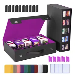 UAONO Trading Card Storage Box with Commander Display, 5 Row Magic Card Box with - Image 1