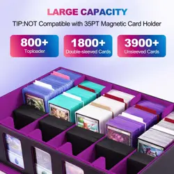UAONO Trading Card Storage Box with Commander Display, 5 Row Magic Card Box with - Image 2