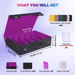 UAONO Trading Card Storage Box with Commander Display, 5 Row Magic Card Box with - Image 3