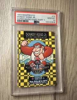 Psa 10 Donkey Kong Jr. Super Mario Kart Card Banprecard No.15 1993 From Japan - Image 1