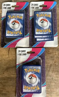 Pokemon TCG 20 Cards + 1 Foil Blister Packs Lot of 3 Brand New Factory Sealed - Image 1