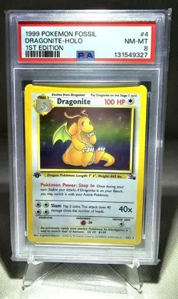 Pokemon TCG Dragonite Holo Rare 1st Edition 1999 Fossil Card - Image 1