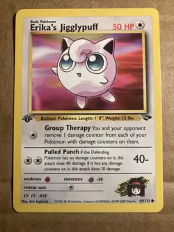 Erika's Jigglypuff Pokemon Card Gym Challenge 69/132 1st Edition LP - Image 1