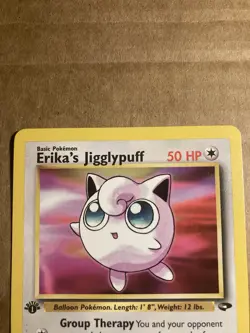 Erika's Jigglypuff Pokemon Card Gym Challenge 69/132 1st Edition LP - Image 3