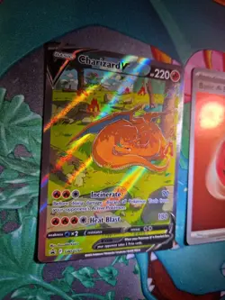 Charizard V SWSH260 BLACK STAR PROMO - Mint Plus 1 Foil Fire (5)Swirl Card - Image 4
