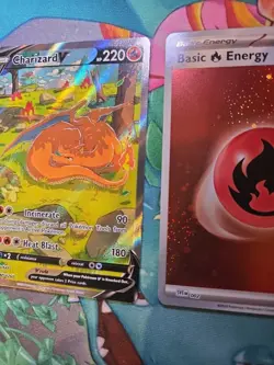 Charizard V SWSH260 BLACK STAR PROMO - Mint Plus 1 Foil Fire (5)Swirl Card - Image 5
