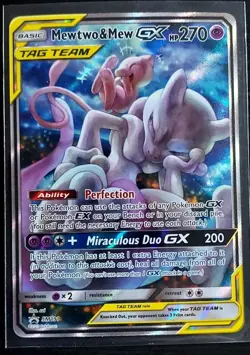 Pokemon Mewtwo and Mew GX TCG Sun & Moon Holo Promo Card #SM191 MINT - Image 1