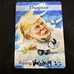 Ken Meyer Jr. Artist Signed Mtg Tokens Trump Thopter Magic The Gathering - Image 1