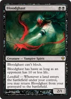 Slightly Played, English - 1 x MTG Bloodghast Zendikar - Image 1