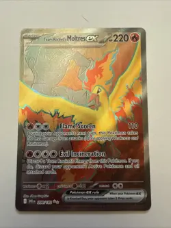 Pokemon TCG Team Rocket’s Moltres EX #208/182 Destined Rivals NM - Image 1