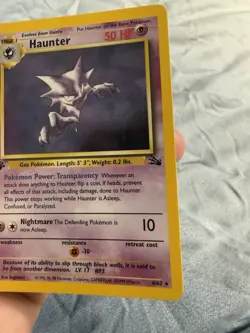 Haunter 6/62 Pokemon Fossil Holo 1st Edition MP - Image 5
