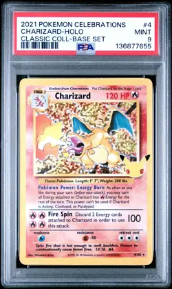 Pokemon TCG Charizard 4/102 Celebrations Classic Collection PSA 9 - Image 1