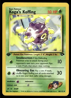Pokemon TCG Gym Challenge 1st Edition #048/132 Koga's Koffing (48) LP+ - Image 1