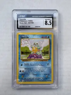 CGC 8.5 Squirtle 63/102 Pokemon Base Set Unlimited - Image 1