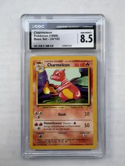 Charmeleon 1999 Pokemon - Base Set Unlimited Uncommon - #24/102 - CGC 8.5 - Image 1