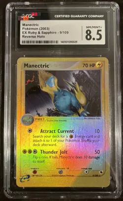 Manectric POKEMON (2003) EX Ruby & Sapphire 9/109 Reverse Holo CGC NM/Mint+ 8.5 - Image 1
